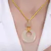 Collar de cuentas de la suerte del Museo del Palacio hebilla de seguridad para niñas colgante de jade Hetian sintético regalo de cumpleaños de jade para mamá