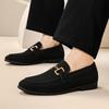 Mocasines de verano para hombre, de color liso y brillante, estilo coreano, de talla grande, sin cordones, informales, de cuero para oficina.