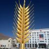 Escultura de acero inoxidable anillo personalizado spray madre e hijo espíritu de ciervo bastión metal Galería adornos de paisaje grandes para exteriores