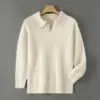 Suéter de Lana 100% para Hombre de Primera Línea Listo para Usar Tacto de Alta Gama Cuello de Gaviota Casual de Negocios Suéter Pulóver de Punto Cachemir