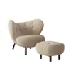 Cadeira Individual, Cadeira Sofá Individual de Luxo Leve, Cadeira de Lazer de Designer, Lã de Cordeiro Madeira Maciça, Banco Preguiçoso Moderno, Cadeira de Quarto