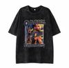 Estrela estampada estilo americano lavado homens manga curta camiseta verão retro vestido top ins hip-hop meia manga camiseta