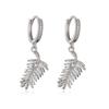 Aogu Xiaozhong - Pendientes colgantes con plumas de circón chapadas en oro auténtico y cobre para mujer, estilo retro, combinables, nuevos