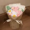 Ramo de punto terminado transfronterizo con un toque de alta gama, ramo de hilo de rosa y tulipán, regalo de cumpleaños para novia, regalo del Día de San Valentín