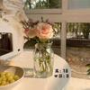 Vaso Transparente Simples Estilo Nórdico Ins Feng Shui Flores Vaso de Vidro para Decoração de Sala de Estar Decoração de Celebridade da Internet