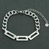 Pulsera de Cadena Cubana Personalizada Estilo Neutro Hip Hop Europeo y Americano Costura Pulsera Fresca para Calle de Discoteca Pulsera Pulsera