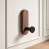 Gancho de Madera de Nogal Adhesivo Fuerte Gancho para Ropa de Baño Montaje en Pared Sin Taladro Detrás de la Puerta Gancho Adhesivo para Ropa y Sombreros Sin Costuras