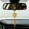 Adorno colgante para espejo retrovisor de coche estilo Oriente Medio transfronterizo Etiqueta de esmalte verde Colgante de borla segura para el interior del coche