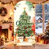 Decoración de Foto de Portada de Arco Navideño Cubierta de Tela Elástica de Seda de Leche Engrosada Cubierta de Puerta de Arco Personalizada para Fiesta Festiva