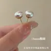 Brincos de Pérola de Pão com Agulha 999 Prata, Design Minimalista Francês, Brincos de Luxo, Estilo Coreano Estilo Ins para Meninas na Primavera