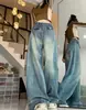 Jeans Wide Leg Plus Size Feminino Outono 2024 Novo Calça Mop Feminina Calça para Menina Cheinha Oversize Estilo Americano