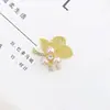 Nuevos Accesorios para Joyería DIY de Hoja Incrustada de Diamantes de Aleación de Zinc, Materiales y Accesorios de Decoración para Fundas de Teléfono de Flor de Perla