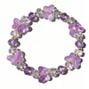Pulsera Joyería de Mano Pulsera de Mariposa Morada Pulsera de Cristal de Imitación Pulsera para Mujer Joyería de Moda Pulsera de Cristal Pulsera de Amatista