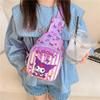 Riñonera infantil estilo japonés y coreano para ocio, bolsa para snacks, bolsa de hombro con estampado de dibujos animados, bandolera de moda para mujer, versátil para niños