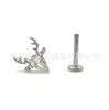 F136 titanio asta de reno navideña uña de labio uña de labio circón joyería para piercing corporal aleación de titanio G23 en stock