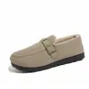 Zapatos de algodón para mujer fáciles de poner con forro de felpa cálido, suela antideslizante y resistente al desgaste, estilo mocasín simple, adecuados para madres de mediana edad y mayores.