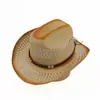 Estilo Nuevo Transfronterizo Sombrero de Paja Plegable Vaquero Occidental Estilo Étnico Sombrero de Protección Solar Sombrero para el Sol Sombrero de Jazz Europeo y Americano