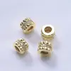 Cuentas Barril Grandes con Agujero Grande Rellenas de Oro de 14K que Conservan el Color Separadas por Cuentas Incrustadas con Circonita Pulseras Cuentas Sueltas Anillos de Diamante Pulseras DIY Accesorios para Ensartar Collares