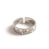 Pulseira vintage tailandesa banhada a prata feminina letras gregas números romanos joia de mão aberta pulseira de liga de moda simples