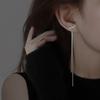Pendientes largos con borlas superlargos para mujer, de plata S925, con forma de cara delgada y nuevos nichos.
