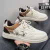 Zapatillas casuales de cuero transpirables para hombre, primavera y otoño, nuevas, versátiles, color blanco, zapatillas deportivas casuales para estudiantes