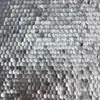 Tela de Lentejuelas de Nuevo Estilo Malla Elástica con Agujeros en el Borde de 9 mm, Cubierta Linealmente con Lentejuelas para Vestidos de Moda y Ropa Elegante