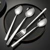 Colher de aço inoxidável estilo coreano colher de sopa de alta qualidade com flores utensílios de mesa domésticos colher de cabo longo colher de bibimbap espessada garfo atacado
