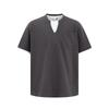 Nanxia Disguise Verano 2025 Nuevo Estilo Japonés Retro Waffle Falso Dos Piezas Manga Corta Moderno Unisex Camiseta de Cuello Redondo