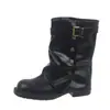 2026 Nuevas Botas Versátiles Estilo Retro Plisadas Apiladas para Mujer Tacón Grueso Botines Hebilla de Cuero Botas de Caballero Botas de Moda de Invierno