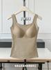 Chaleco de base de seda morera cálido de lana de oveja para mujer, talla grande, otoño e invierno, cómodo parche para el vientre, sujetador sin desgaste, ropa interior
