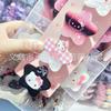 Celebridad de Internet Estilo Dulce y Cool Lazo Kt Cat Negro Rosa Plateado Perlado Estrella de Cinco Puntas Dibujos Animados Horquilla para el Cabello para Niños Horquilla Lateral para Niña