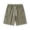 Shorts casuais masculinos de seda gelada, manga curta, estilo montanha ao ar livre de verão, calças capri de trabalho, respirável, secagem rápida, calças de comprimento médio, bonito