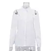 Diseño de Moda Europeo y Americano Camisa Blanca Desmontable de Manga Larga Otoño e Invierno Nueva Algodón Cuello Solapa Versátil Camisa Off-Shoulder
