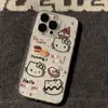 Capa de Celular Hello Kitty Sobremesa Adequada para Apple 17Promax Transparente 15Pro Transparente 13 Totalmente Envolvente 17 Simples 78