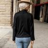 Estación Independiente de Amazon Comercio Exterior 2024 Nuevo Otoño Europeo y Americano Mujer Transfronterizo Pit Kink Color Sólido Camisa Algodón de Mujer