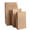 Saco para Embalagem de Alimentos Papel Kraft Revestido à Prova de Óleo Saco com Fundo Quadrado para Armazenamento Embalagem para Assados Takeaway Saco de Papel Biodegradável Ecológico