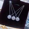 Colar de Grupo de Diamantes Banhado a Platina 18K Feminino Estilo Simples Grande Elegante Versátil Estilo Frio Colar de Corrente de Osso Torcido