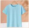 Camiseta de algodón peinado para niños, de manga corta, holgada, con cuello redondo, informal, cómoda, para actividades de jardín de infantes, con logotipo imprimible.
