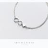 Tornozeleira de Prata S925 Feminina Estilo Coreano Pequena Fresca Infinito Camada Dupla Amor Tornozeleira em Formato de Coração Joia de Tornozeleira Feminina S2150