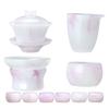Juego de té de porcelana de jade, juego de té Kung Fu, caja de regalo, taza de té de vidrio para el hogar