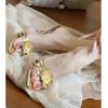 Sandalias Elegantes de Tacón de Aguja con Flor Dorada, Estilo Nuevo Verano 2026, Zapatillas Sexy Francesas de Punta Abierta, Tacones Altos para Mujer