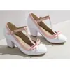 21 Factory Modelo Nuevo Transfronterizo 4445464748 Tacón Grueso Zapatos de Mujer Talla Grande Bloque de Color Estilo de Comercio Exterior Zapatos de Calle Entrega Directa de Fábrica
