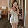 2026 Nuevo Estilo Falda-Traje de Baño Entero Tejido Conservador Adelgazante Sexy Negro y Blanco para Resort de Aguas Termales para Mujeres
