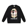 Marca badalada transfronteiriça BAPE estampa de macaco camuflada, coleção de inverno estilo japonês, moletom unissex gola redonda