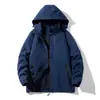 Ropa de Carga Suelta Transpirable Cortavientos Repelente al Agua Transfronteriza Unisex Chaqueta Abrigo con Capucha Desmontable Ropa para Grupo al Aire Libre