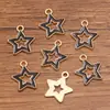 10 Colores 14*16mm Accesorios de Joyería de Aleación para Bricolaje Encanto de Esmalte Dorado Kc Colgante Hueco de Estrella de Cinco Puntas