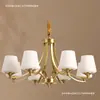 Lámpara de araña para sala de estar, Lujo minimalista moderno americano, Lámpara elegante para comedor y dormitorio principal, Luminarias de iluminación de alta gama totalmente de cobre estilo rústico vintage
