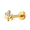 Brincos de pino para lábio com rosca interna de titânio Jiangtai F136, folha de bordo, marquise, joia para piercing corporal de liga de titânio G23, pino para cartilagem da orelha