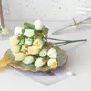 Flor artificial flor falsa flor decorativa 18 botões retos rosa para casa casamento interior e exterior flor de plástico decorativa