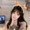 ¡Cabeza KT! Lindo Aro para el Cabello de Peluche con Encaje para Mujer 2024 Nuevo Aro para Lavarse la Cara de Celebridad de Internet Sello para el Cabello Paquete de Cabello
